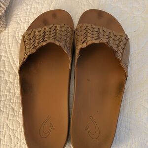 Women's Tan Slide Sandals